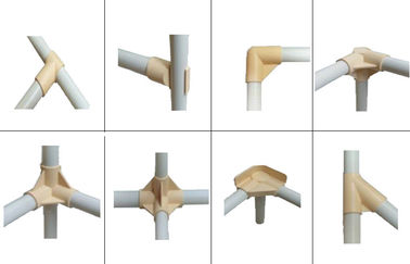 Beige Black Plastic Pipe Connector Plastic Water Pipe Fittings ABS Mterial 4 Ways
