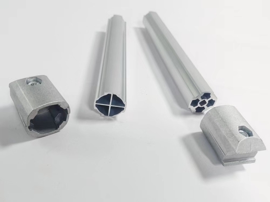 Flat Silvery Structural Aluminum Tubing 6063-T5 Casting For Workbench / Cart