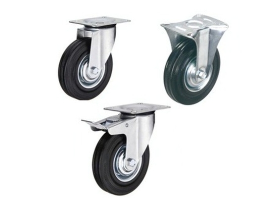 3" 4"5" Rigid Plate PU Heavy Duty Swivel Casters For Racking System