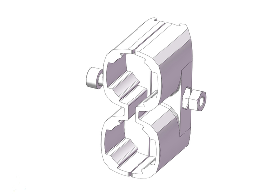 Parallel Double Aluminum Pipe Coupling Pipe Connector Sandblasted AL-9