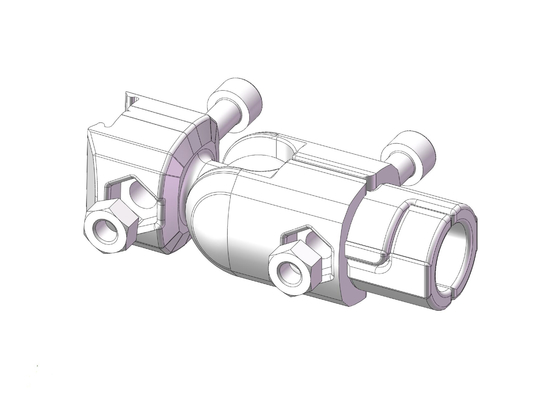 Connector Inner Cast Aluminum Pipe Fittings AL-10 180 Degree Free Rotation Silvery