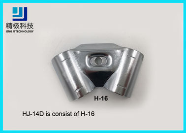 Oblique Double Chrome Pipe Connectors Clamp Clip Lean Tube For Floor Display Board
