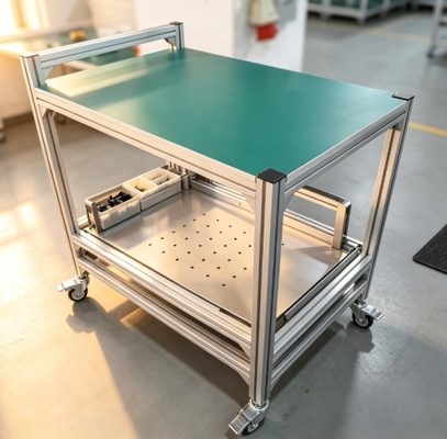 MGX‑A Aluminum ESD Mobile Trolley, Anti‑Static Work Cart for Factory Workshop, Smooth Rolling Lockable Casters, Custom Sizes Available