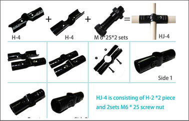 Cross 4 Way Metal Pipe Connectors Nickel / Chrome Plated Pipe Fittings For Workshop