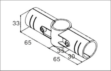 Pipe Rack System Vertical Pipe Cross Connector Black Coated Metal Pipe Connectors