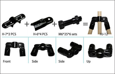 Black Coated Metal Pipe Joint For FIFO Racking System , 2.5mm Thickness SPCC Steel