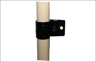 Electrophoretic Pipe Clamp Joints , Pipe Rack Stamping Black Metal Pipe Joints