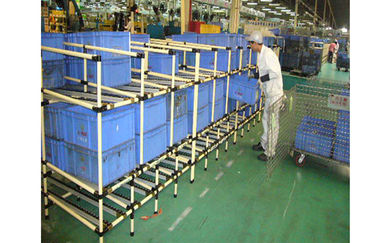 Lean Plastic Coated Steel Pipe Storage Rack System 1.5mm Thickness Flexible Pipe