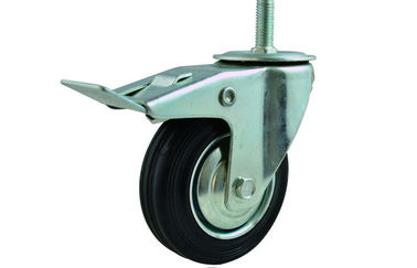 Black Screw PVC / PU / PP Swivel Caster Wheels 5 Inch With Brake