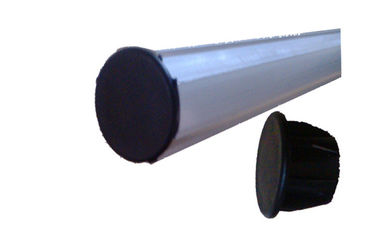 OD 28mm Male Aluminum Alloy Pipe Rack Fittings Black Top Cap