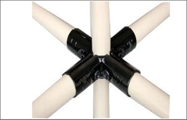 5 Way Plastic Coated Metal Pipe Connectors , 2.5mm Thickness Cold - Roll Steel Plate