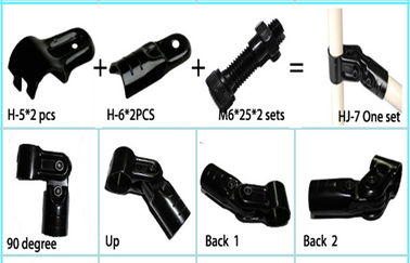 Plastic Coated Metal Pipe Joints For Roller Track , Black Electrophoresis Pipe And Joint