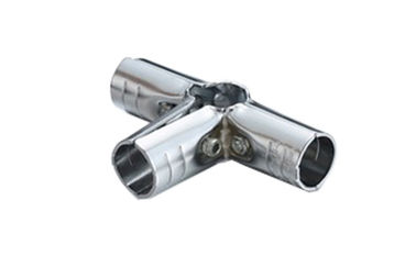 Chrome Plated 3 Way Metal Pipe Connectors For Assembly Flexible Module Racking System