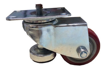 Metal Pipe Adjuster PVC / PU Heavy Duty Caster Wheels for Pipe Rack System
