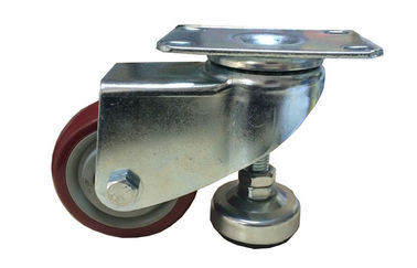Metal Pipe Adjuster PVC / PU Heavy Duty Caster Wheels for Pipe Rack System