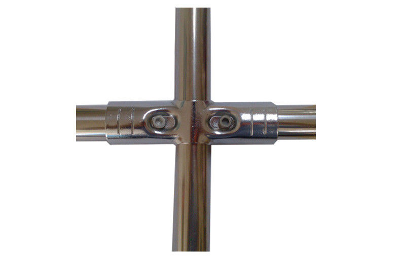 SPCC Steel Chrome Pipe Connectors Cross Pipe Fitting 2.5 Mm Thickness
