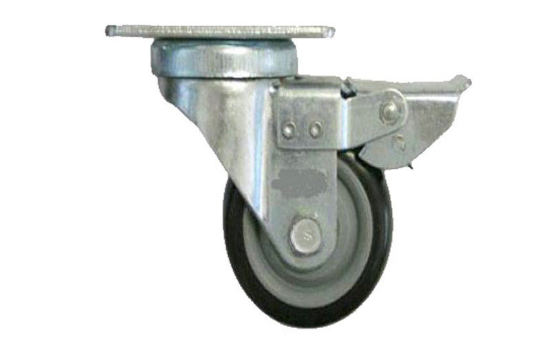 Medium Duty industrial fixed Swivel Caster Wheels 4 inch Top plate