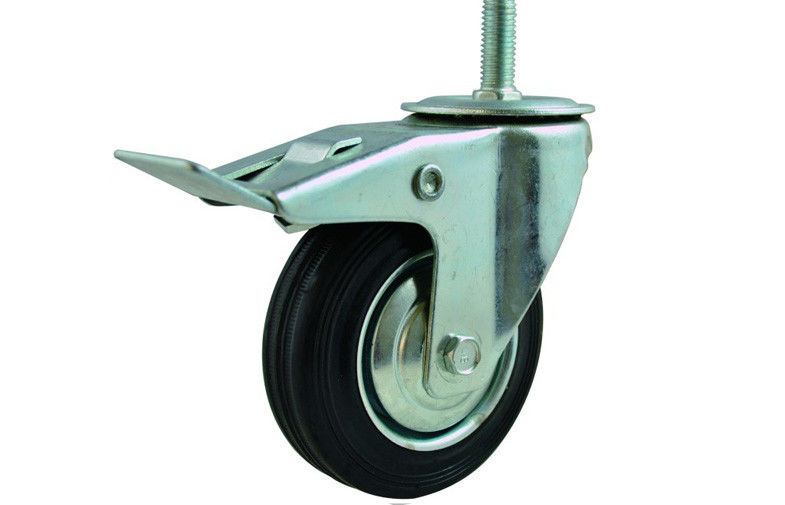 Black Screw PVC / PU / PP Swivel Caster Wheels 5 Inch With Brake